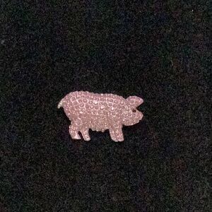 New - Pink Rhinestone Pig Pin 2”X1”